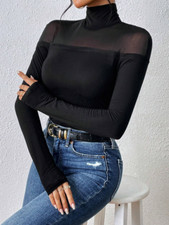 Transparent Mesh Shirt Top