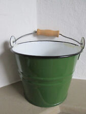 Blumentopf Metall Eimer Ø17cm H13,5cm Übertopf Pflanztopf Deko emailliert grün