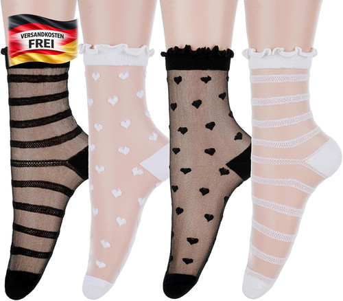 Transparente damensocken mit - transparente,