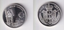 5 Dollar Silber Münze Niue 1992 Mondlandung in PP (141040)