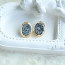 K18 Ohrringe Katze Perlmutt