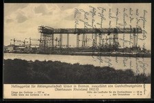 Ansichtskarte Bremen, Hellinggerüst für AG Weser, Hafenpartie 