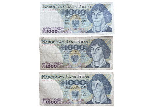 Banknoten geldscheine 1000 - 3,