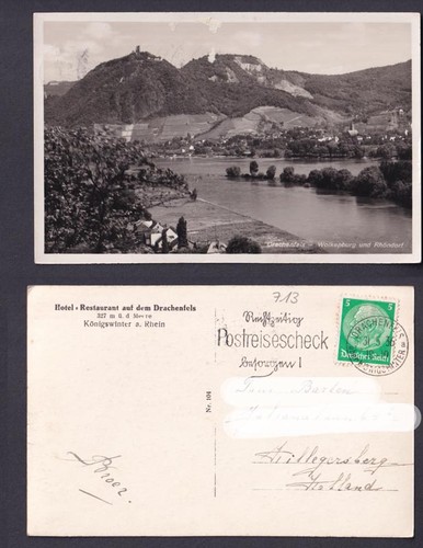 Ansichtskarte drachenfels - ansichtskarte,