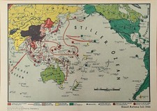 Pazifik-Kriegsschauplatz 1942 +Landkarte+ 2.Weltkrieg, USA, Japan, Pearl Harbour