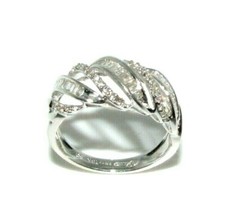 Damen Damen 18ct 18 Karat Weißgold Diamantring UK Größe M 1/2