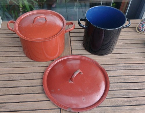 Große alte emaillietöpfe - 2,