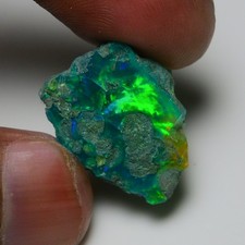 Glatter grüner Opal grob 14,65 cts, äthiopischer Welo Opal Roh Edelstein für ...
