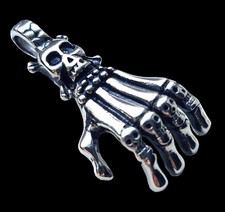 Edelstahl Anhänger 316L Kralle Totenkopfanhänger Skelett-Schmuck Monster Hand