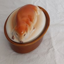 Pasteten Form Terrine Foreign  Schüssel mit Deckel Porzellan Schweine Dekor.