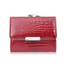 Damen-Mini-Ledergeldbörse rot