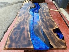 Blauer Epoxid River Esstisch -