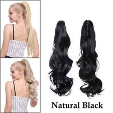 Klammer on Haarteil Zopf Pferdeschwanz Haarverlängerung Echt Braun Mis Extension