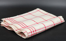 Alter Stoff für Servietten / Tischdecke Rosen kariert Leinen Damast 180 x 120 cm