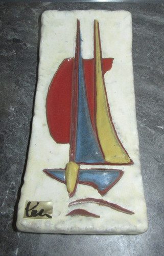 Wandkeramik mit segelbooten - wandkeramik,