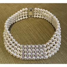 4-reihiges Perlen-Halsband mit