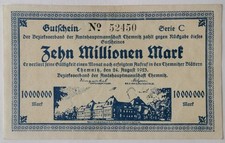Notgeldschein Chemnitz, 10 Mio