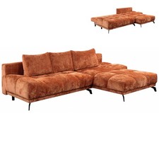 Ecksofa - rost - Chenille -