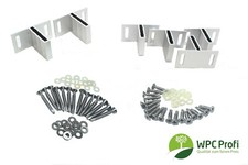 6er T-Winkelset Alu Zaunbefestigung Schrauben für Zaunpfosten WPC Sichtschutz