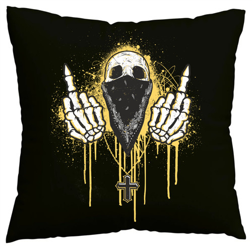 Kissenbezug stinkefinger skull - kissenbezug,
