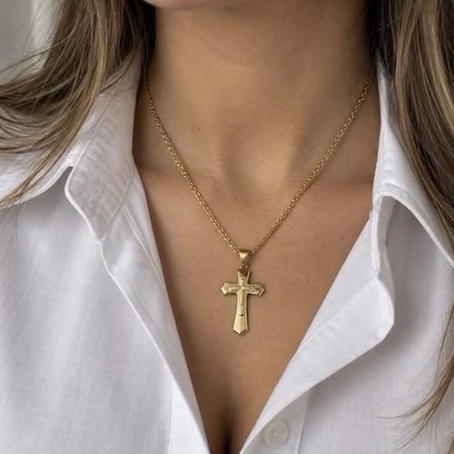 Kreuz anhänger mit - mit, zirkonia