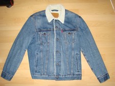 LEVI´S*TRUCKER**HERREN**SHERPA JEANS JACKE*GEBRAUCHT**GR.M*DUNKEL BLAU*JACKET