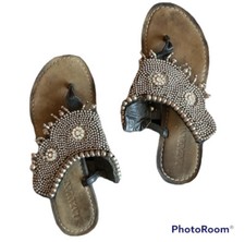 Lazamani Brown Bejeweled Boho