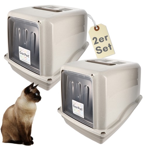 2er set katzenklo mit deckel - set,