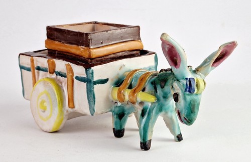 Vintage keramik majolika - vintage, figur