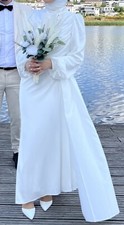 Standesamtkleid Nikah Abiye Abaya Hochzeit Brautkleid Wasserfall