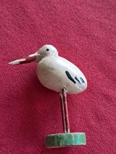 Erzgebirge Volkskunst Alt Storch Holz Gebrauchsspuren Siehe Bilder