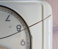 Retro Mid Century Garant Schwebe Anker Wanduhr Keramik Küchen 3831 50er Jahre