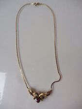 edle ,alte Kette ,  835 Silber vergoldet ,  mit geschliffenen Steinen , Collier