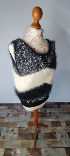 Angora weste weiss schawarz - angora,