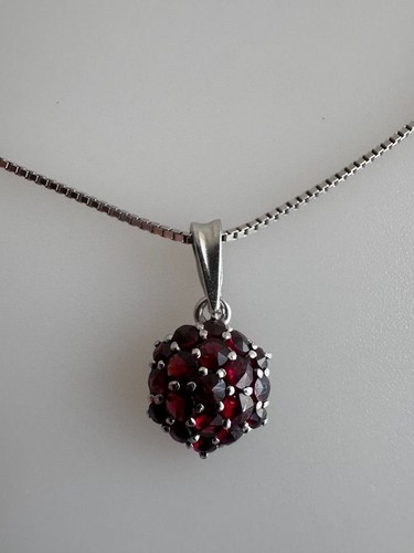 Granat anhänger mit kette 925 - mit,