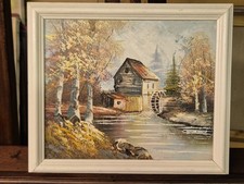 Wunderschönen Alte Öl Am Sperrholz Mit Unterschrift 