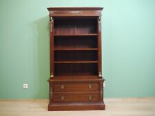 Biedermeier Bücherschrank Regal Schrank Mahagoni Bronze Figuren um 1900 2 teilig