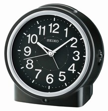 Wecker Quarzwecker analog autokonstantes Licht Schlummer-Funktion schwarz Seiko 