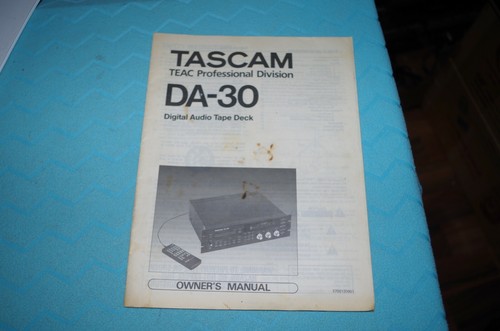 Tascam da30 manual - tascam,