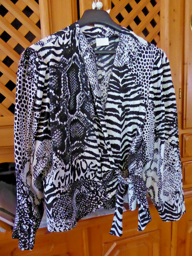 Wickelbluse animal print - wickelbluse, gr