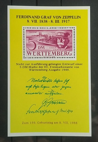 Flugpost vignettenblock zum - flugpost,