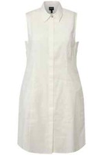 Ulla Popken Damen große Größen Bluse Leinenmix Hemdkragen Taschen