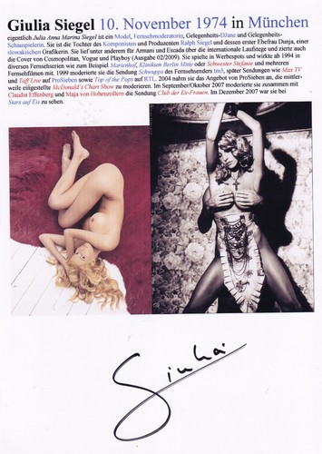 Autogramm giulia siegel - autogramm,