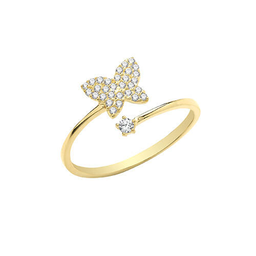 9ct gelbgold weißer stein - 9ct,