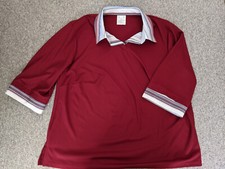 Kurzarmbluse in bordeau mit Stehkragen Größe 50 von Witt Weiden