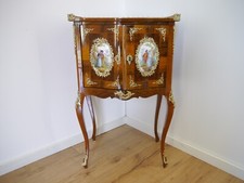 Dresdner Barock Kommode Nußbaum Porzellan Platten  um 1870 frisch restauriert