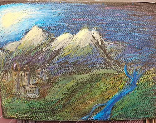 Porträt profil blau grün - im,