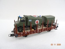 Roco H0 AC Rungenwagen mit LKW + Anhänger DRK RR4338 o.