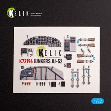 3D Decals (for Junkers Ju-52 Italeri Aircraft model kit) Scale 1:72 KeliK K72196