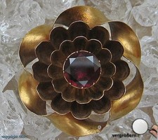 Ansteck Nadel Brosche Broschen Antik in 14 Kt 585 er Gold mit Granat top